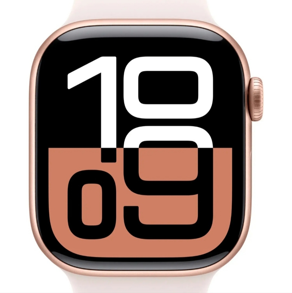 Apple Watch Series 10 (GPS) 42mm Aluminum Case with Light Blush Sport Band - S/M